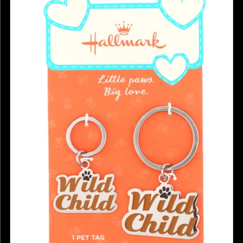 Hallmark Wild Child Pet Tag and Keyring Set - Orange and Silver